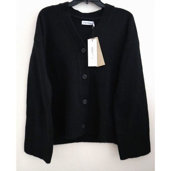 Calvin Klein SP40588221 Women's Sz XS Black Oversized Relaxed Fit Cardigan - Picture 1 of 8